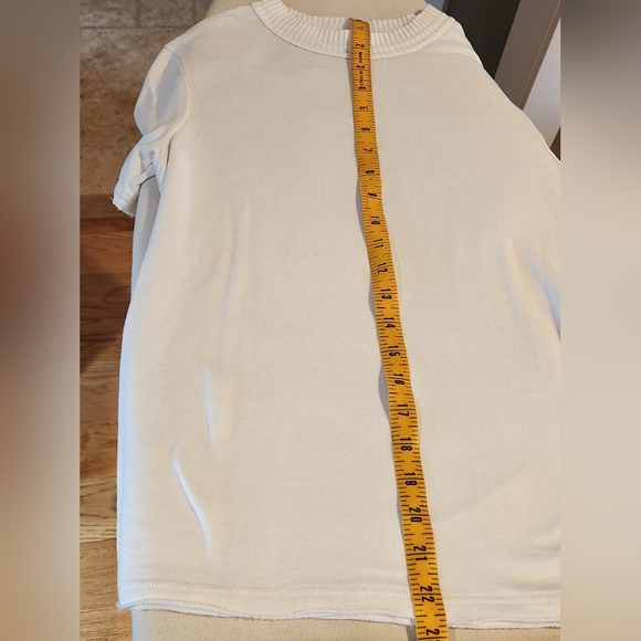 Rag & Bone White Top sz S Shirt Short Sleeve Round Neck Sweater Shirt Knit - Picture 7 of 7